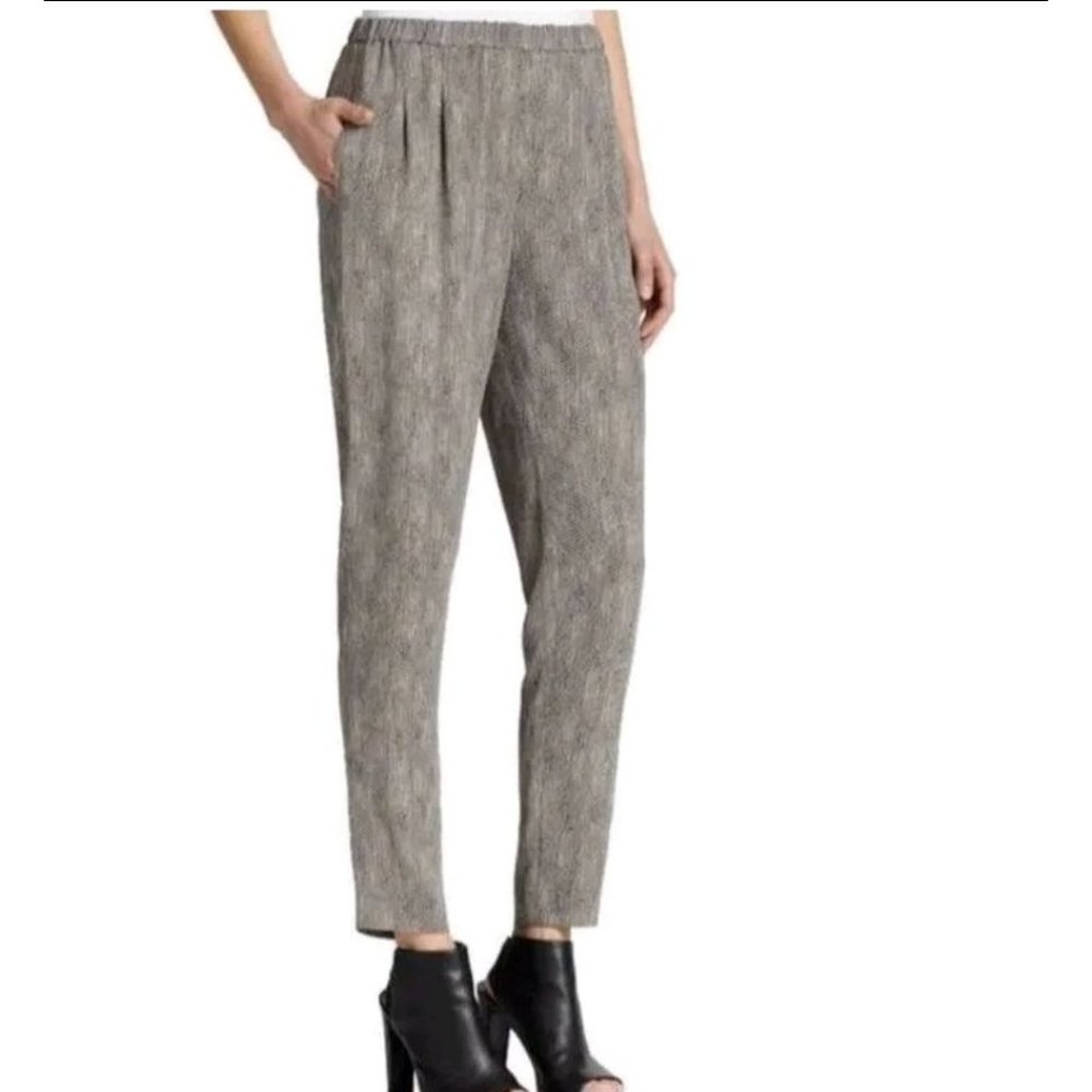 Eileen Fisher Silk Beige elastic waist pants size XL coastal grandma